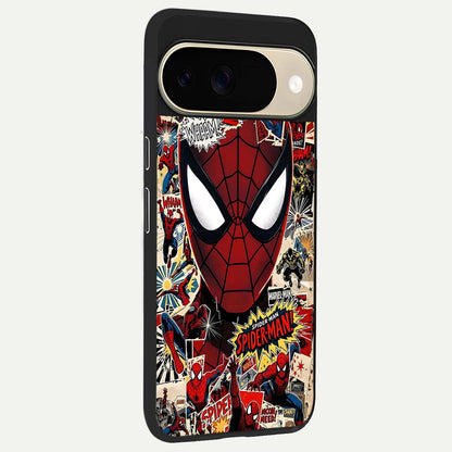  Aesthetic Wonder Spider back cover For Google Pixel 9 slim fit glass case with vibrant aesthetic design