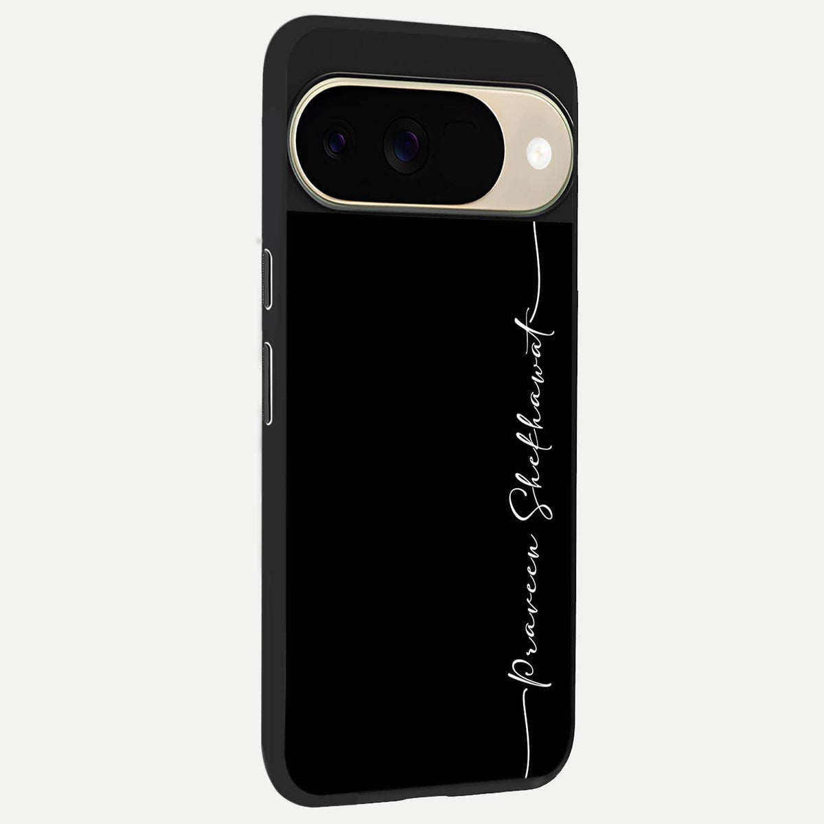  Black Tune Custom Name back cover For Google Pixel 9 slim fit glass case with vibrant aesthetic design