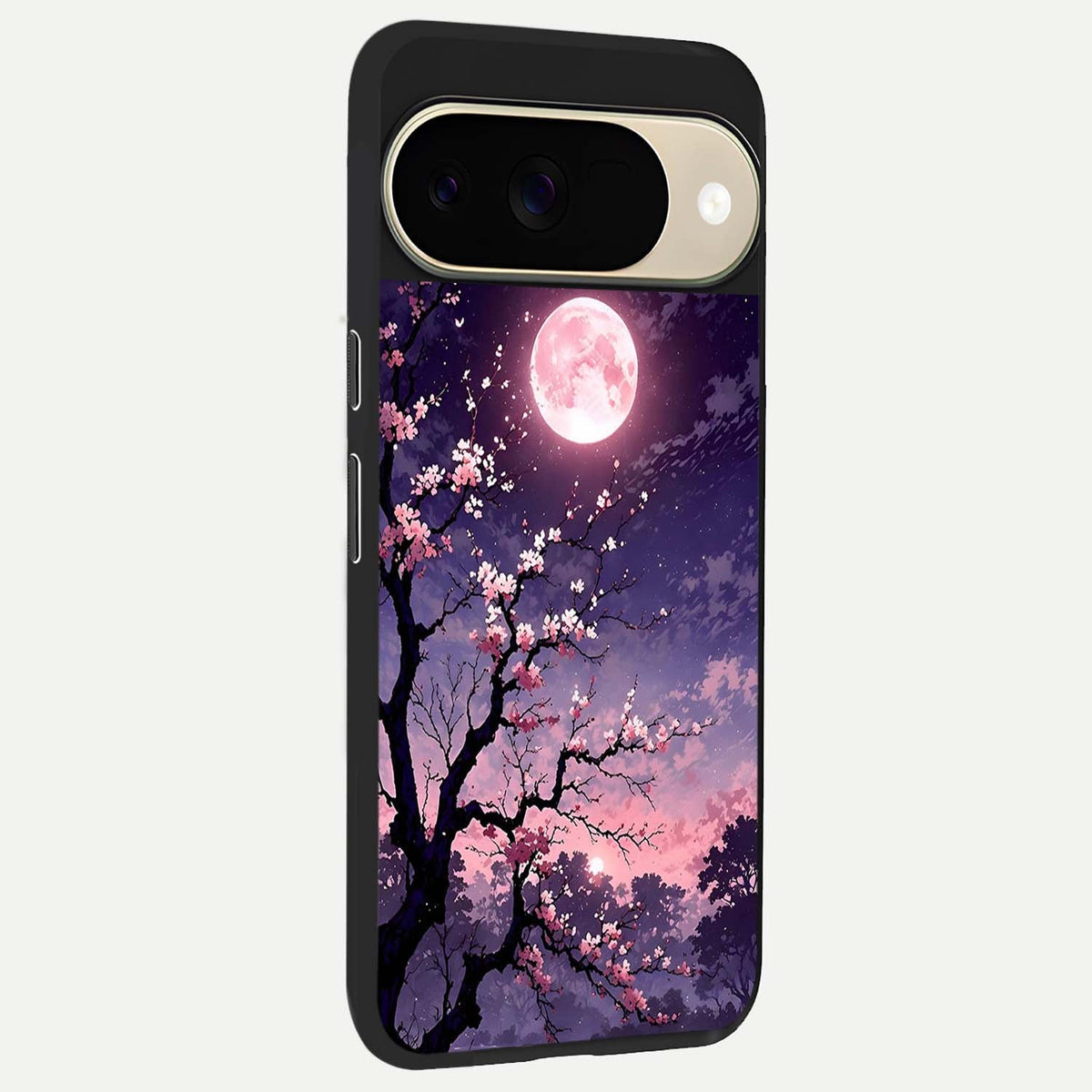  Blossom Pink Moon back cover For Google Pixel 9 slim fit glass case with vibrant aesthetic design