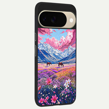  Blossom Valley Dream back cover For Google Pixel 9 slim fit glass case with vibrant aesthetic design