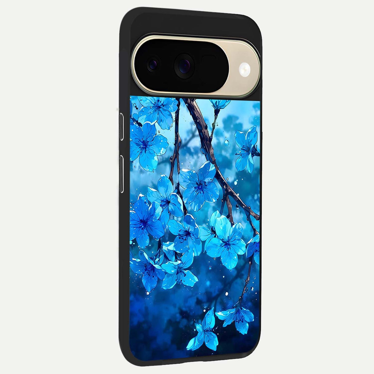  Blue Blossoms Branch back cover For Google Pixel 9 slim fit glass case with vibrant aesthetic design