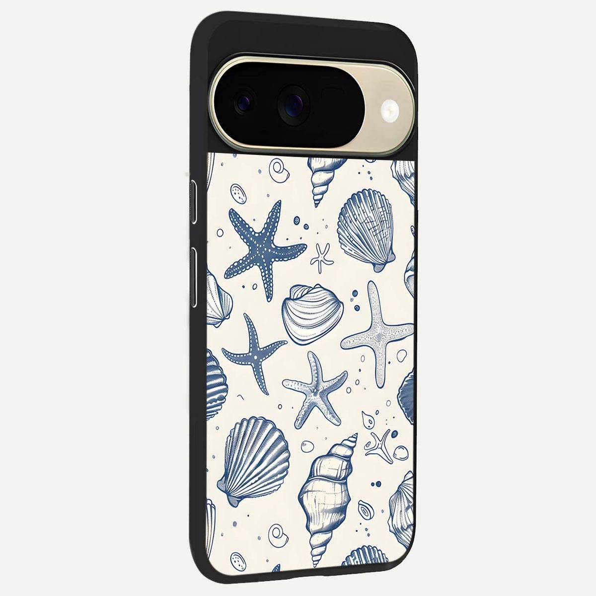  Blue Ocean Outline back cover For Google Pixel 9 slim fit glass case with vibrant aesthetic design