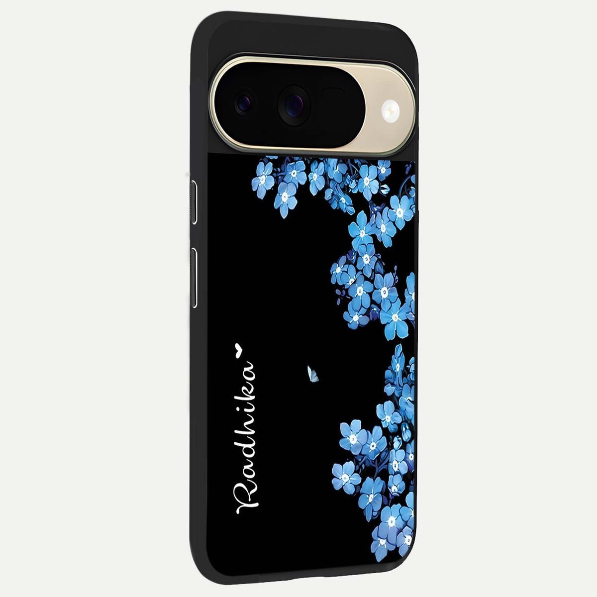  Blue Petal Dream Custom Name back cover For Google Pixel 9 slim fit glass case with vibrant aesthetic design
