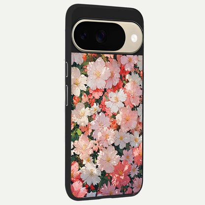  Blush Bloom Field back cover For Google Pixel 9 slim fit glass case with vibrant aesthetic design