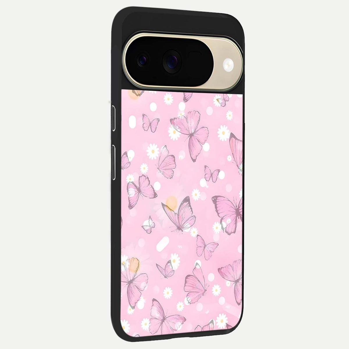  Blush Butterfly Garden back cover For Google Pixel 9 slim fit glass case with vibrant aesthetic design
