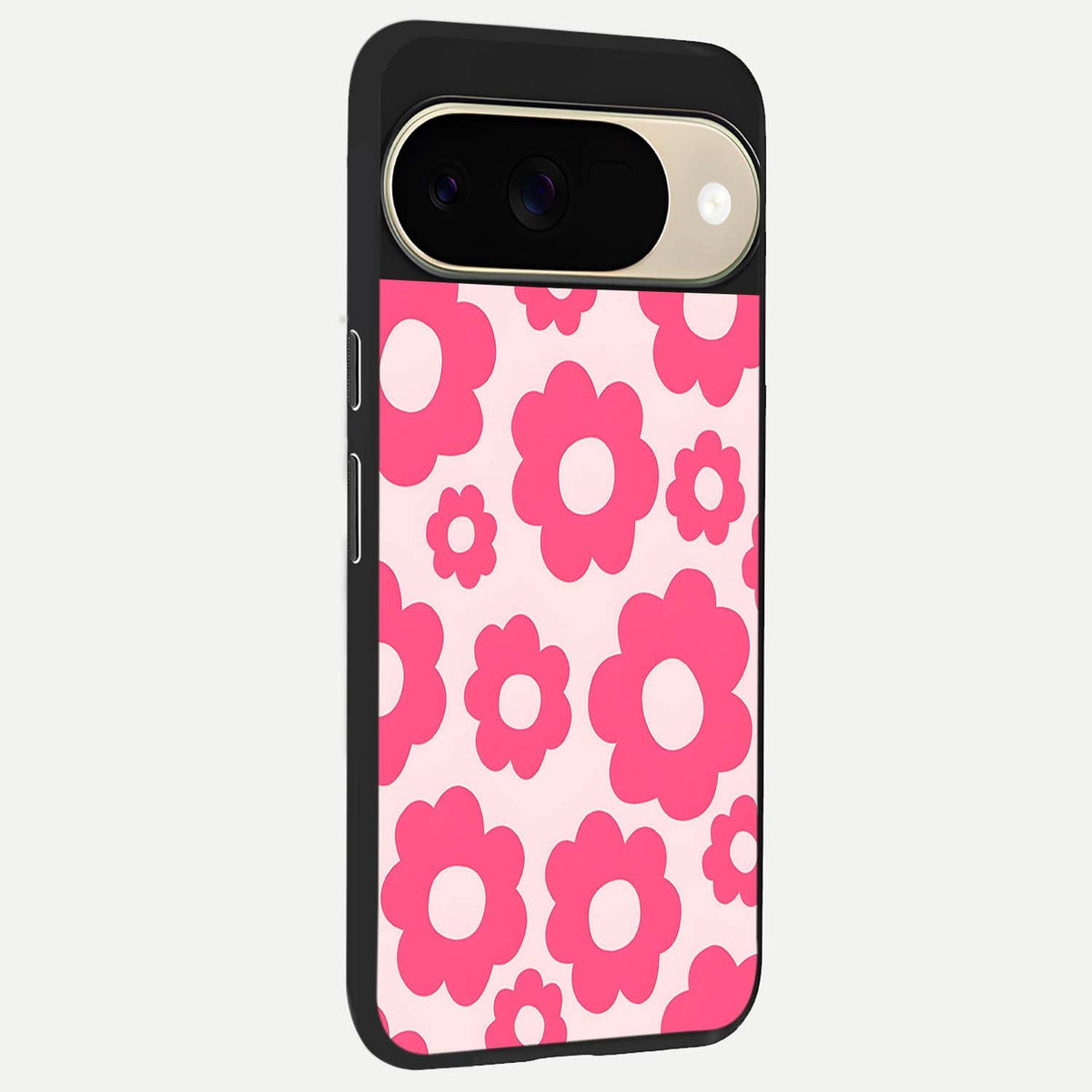  Blush Flower Pop back cover For Google Pixel 9 slim fit glass case with vibrant aesthetic design