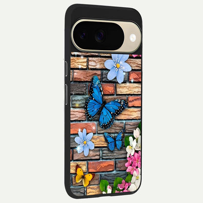  Brick Bloom Flight back cover For Google Pixel 9 slim fit glass case with vibrant aesthetic design