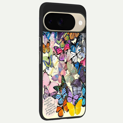  Butterflies Petal Dream back cover For Google Pixel 9 slim fit glass case with vibrant aesthetic design