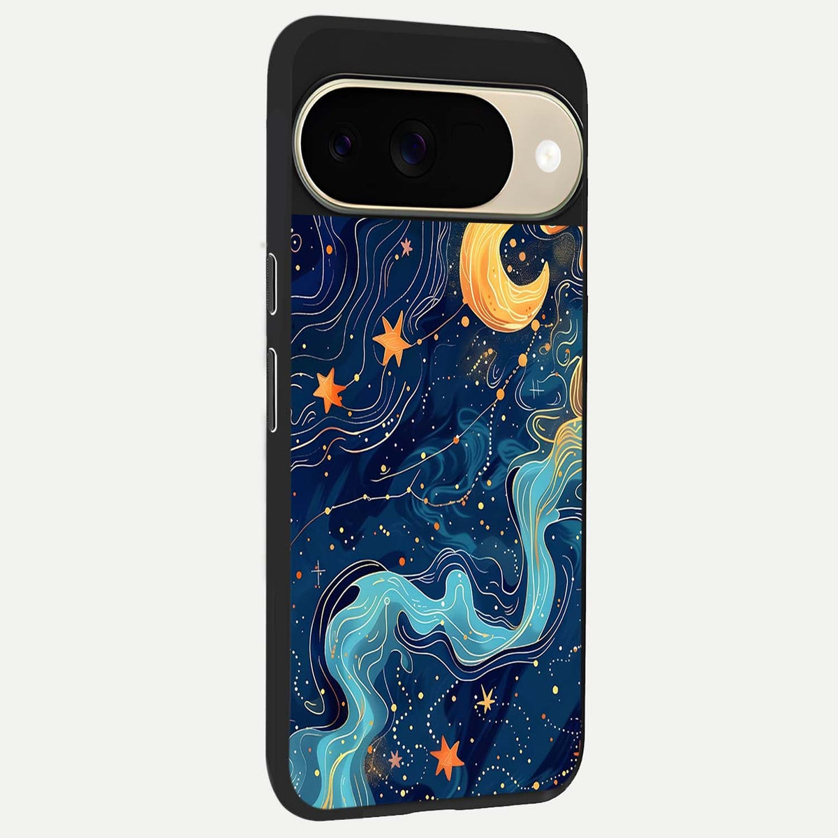  Celestial Dream Flow back cover For Google Pixel 9 slim fit glass case with vibrant aesthetic design