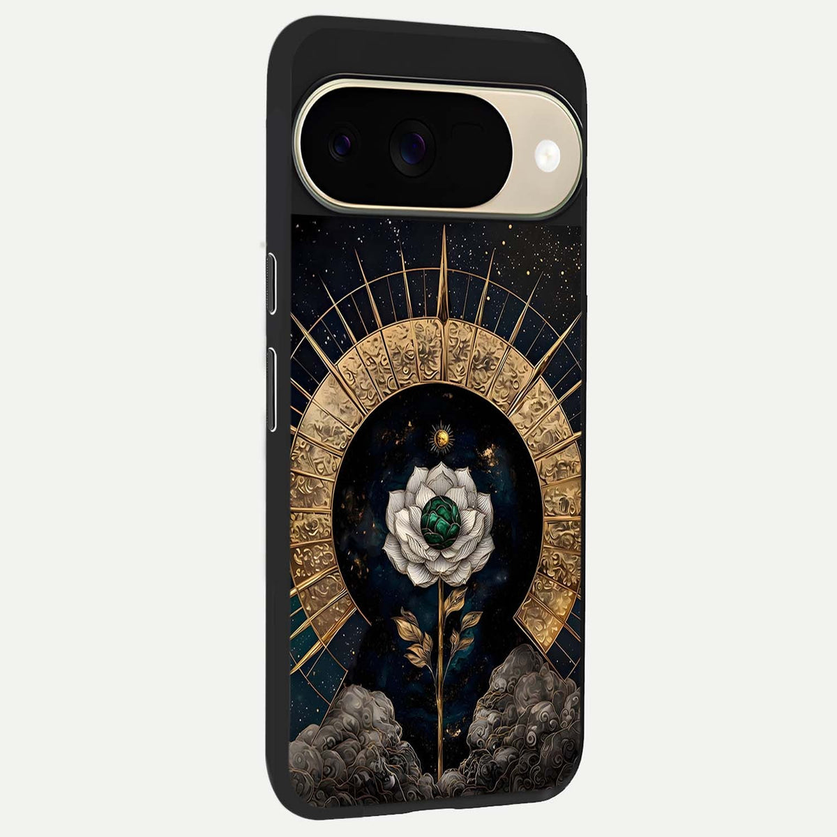  Celestial Lotus Morang back cover For Google Pixel 9 slim fit glass case with vibrant aesthetic design