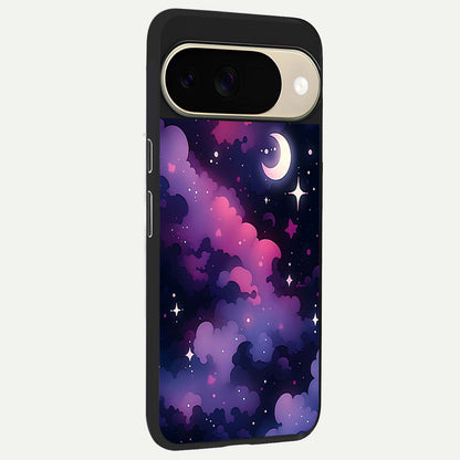  Celestial Moon Magic back cover For Google Pixel 9 slim fit glass case with vibrant aesthetic design