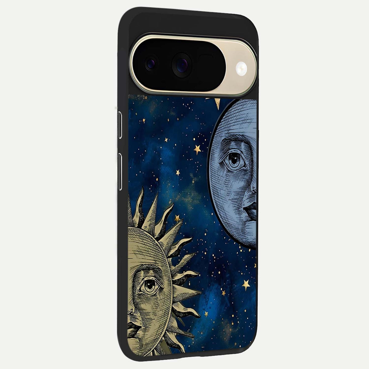  Celestial Moon With Sun back cover For Google Pixel 9 slim fit glass case with vibrant aesthetic design