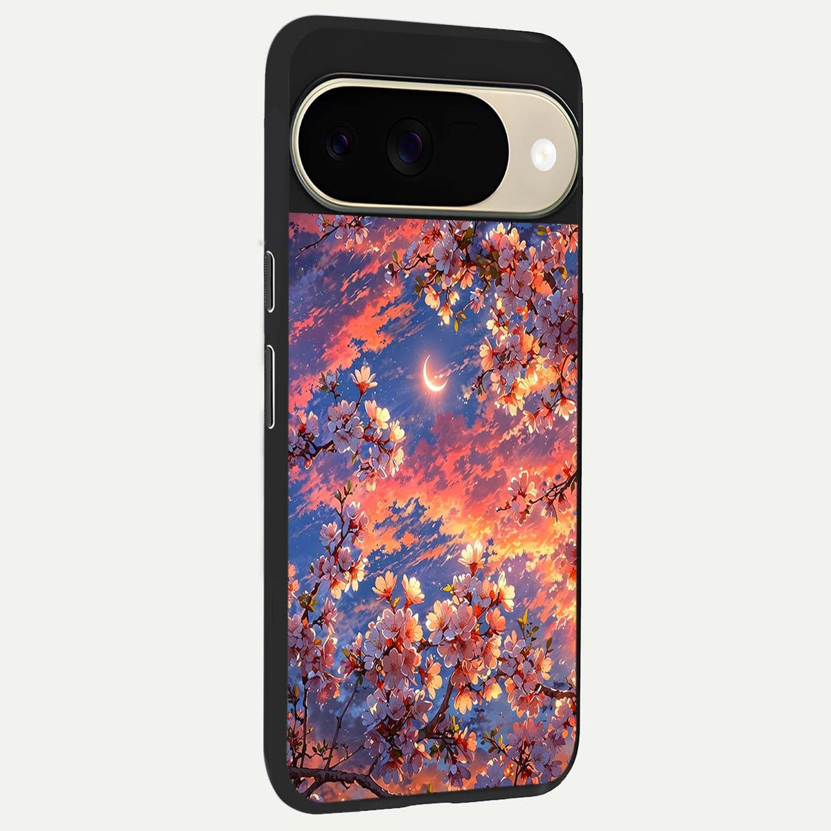  Celestial Sakura Sunset back cover For Google Pixel 9 slim fit glass case with vibrant aesthetic design
