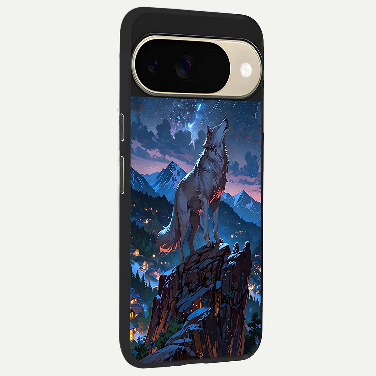  Celestial Wolf Howl back cover For Google Pixel 9 slim fit glass case with vibrant aesthetic design