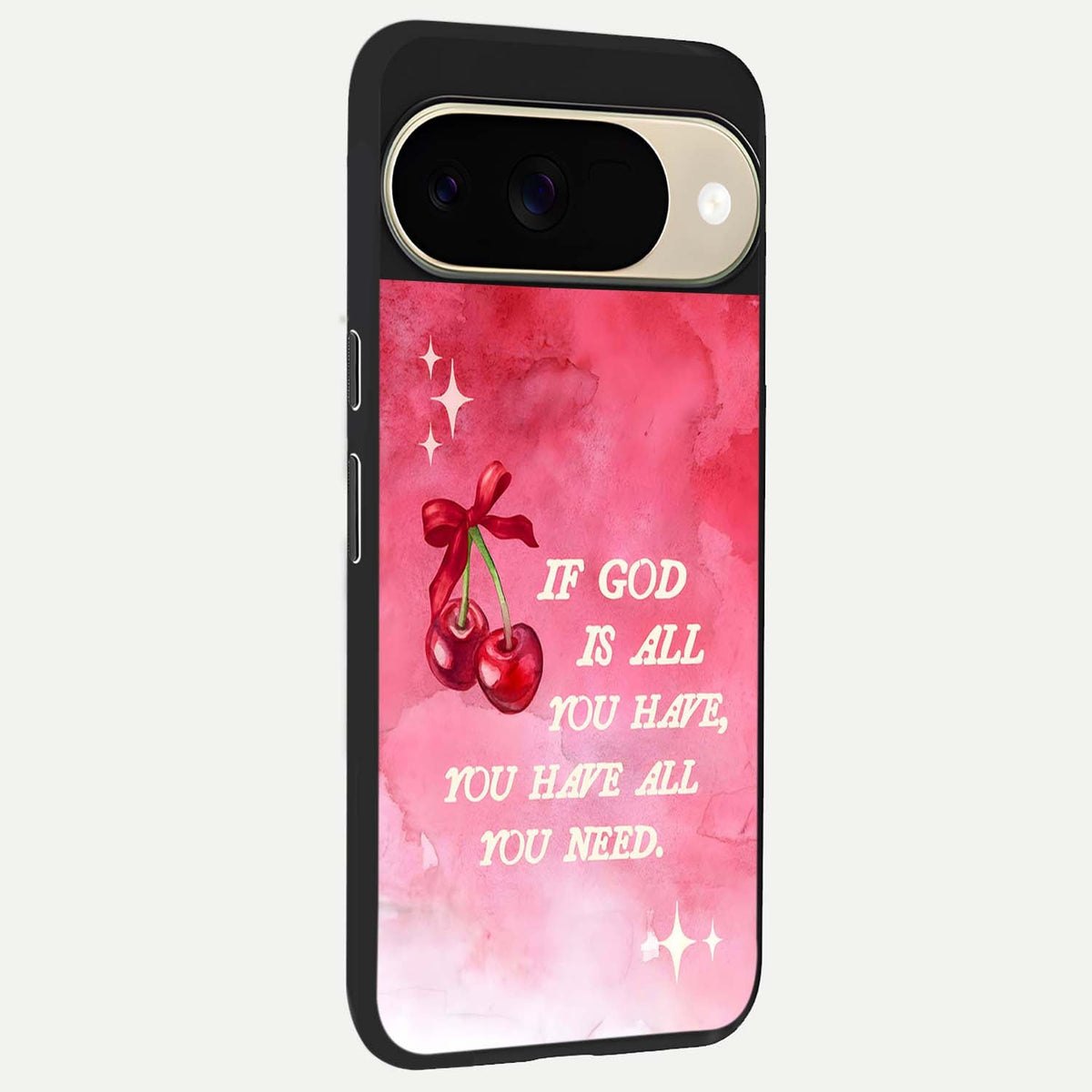  Cherry Quote back cover For Google Pixel 9 slim fit glass case with vibrant aesthetic design