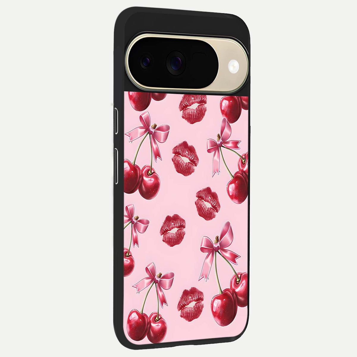  Cherry With Lips back cover For Google Pixel 9 slim fit glass case with vibrant aesthetic design