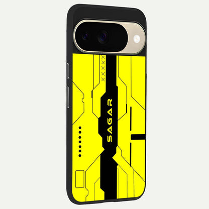  Circuit CYBERPUNK Custom Name back cover For Google Pixel 9 slim fit glass case with vibrant aesthetic design