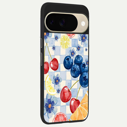 Citrus Bloom Joy back cover For Google Pixel 9 slim fit glass case with vibrant aesthetic design