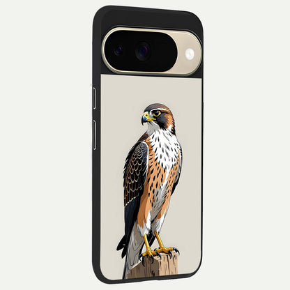 Clever Eagle back cover For Google Pixel 9 slim fit glass case with vibrant aesthetic design