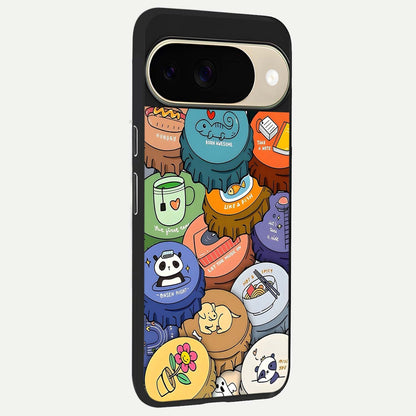  Coins Patterns back cover For Google Pixel 9 slim fit glass case with vibrant aesthetic design