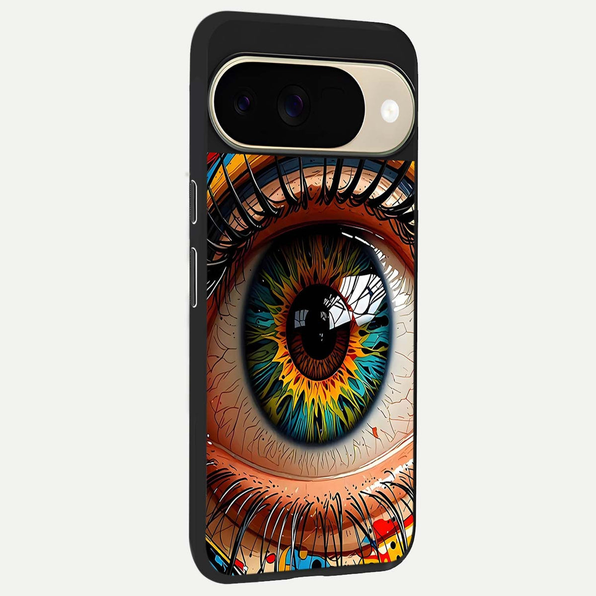  Colorful Eye back cover For Google Pixel 9 slim fit glass case with vibrant aesthetic design