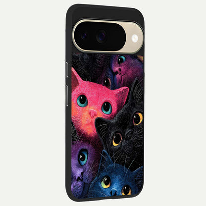  Cosmic Cats Dreams back cover For Google Pixel 9 slim fit glass case with vibrant aesthetic design