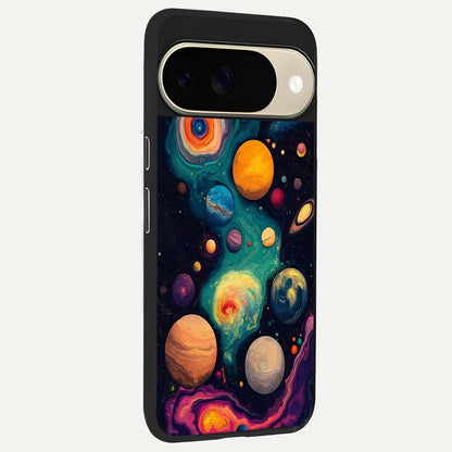  Cosmic Planet Journey back cover For Google Pixel 9 slim fit glass case with vibrant aesthetic design