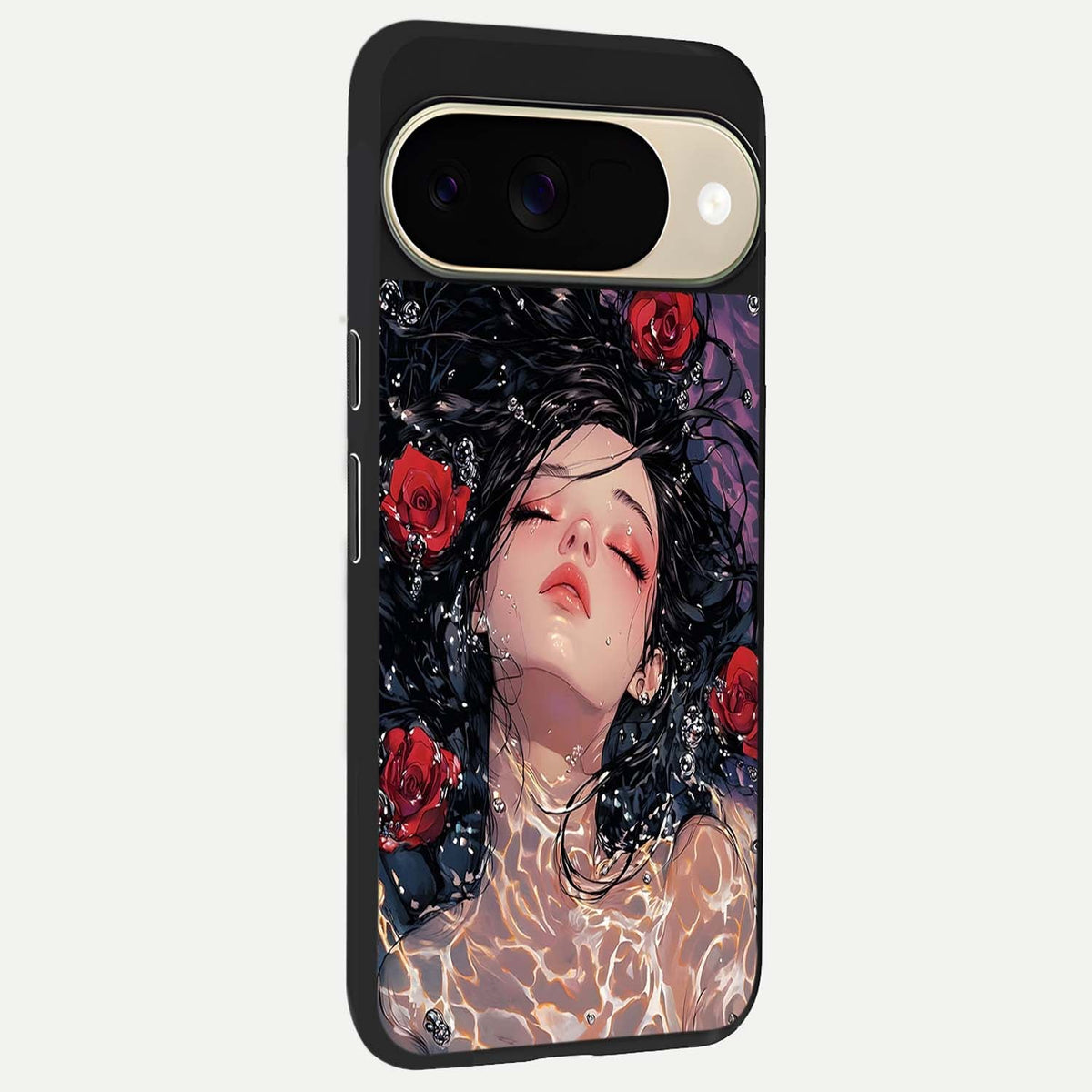  Crimson Rose Serenity back cover For Google Pixel 9 slim fit glass case with vibrant aesthetic design