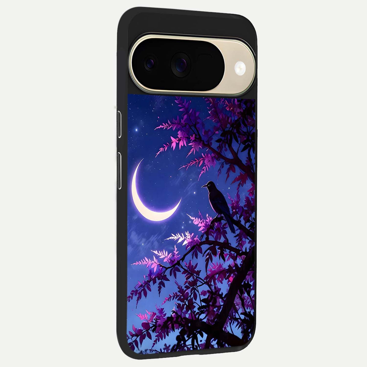  Crow And Moon Scenery back cover For Google Pixel 9 slim fit glass case with vibrant aesthetic design
