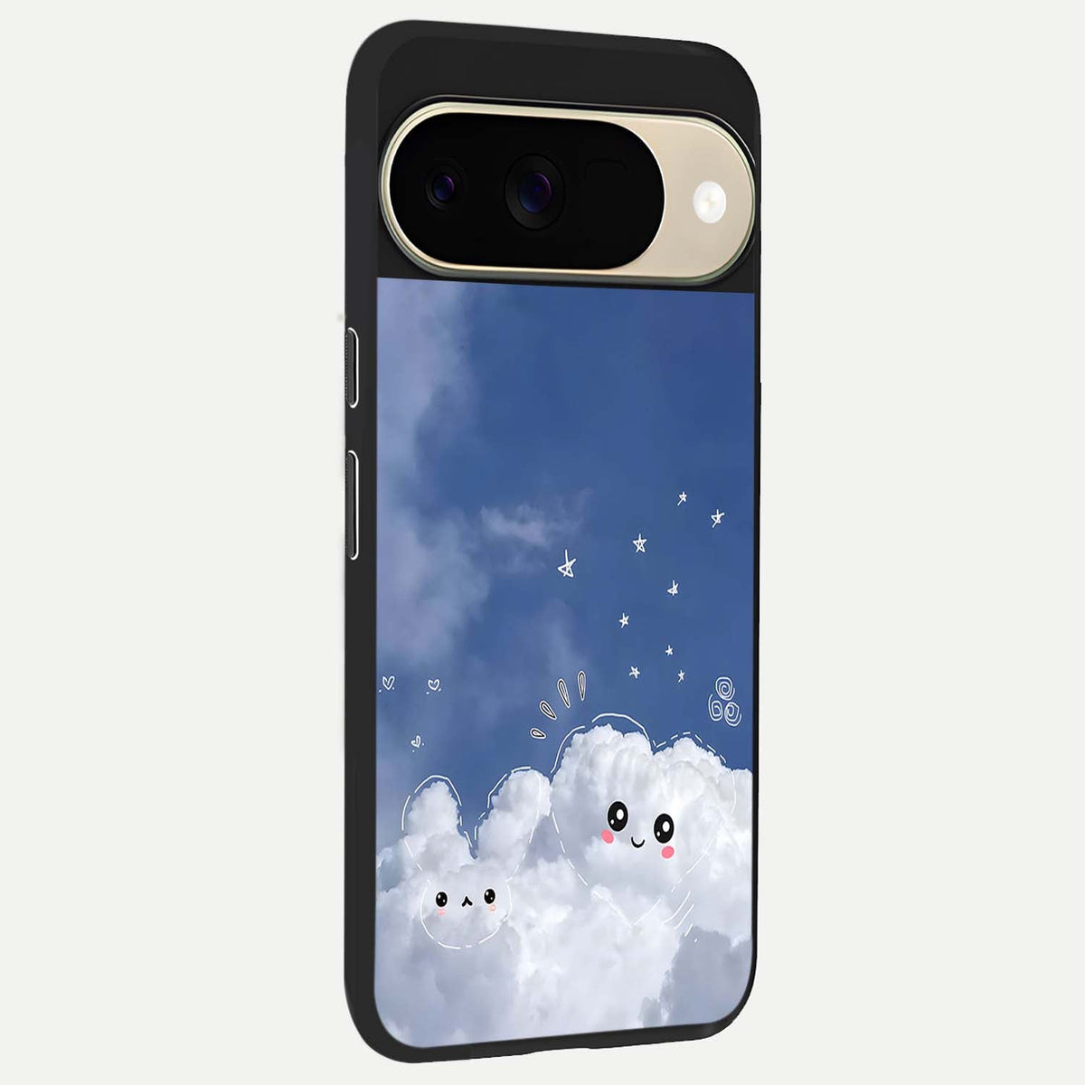  Cute Blossom Cloud back cover For Google Pixel 9 slim fit glass case with vibrant aesthetic design