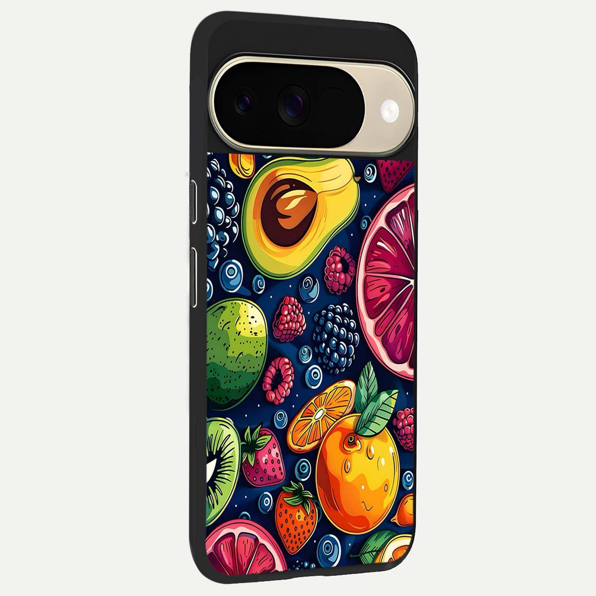  Cute Fruits Art back cover For Google Pixel 9 slim fit glass case with vibrant aesthetic design