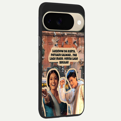  Desi Retro Vibes back cover For Google Pixel 9 slim fit glass case with vibrant aesthetic design