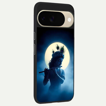  Divine Moon Flute back cover For Google Pixel 9 slim fit glass case with vibrant aesthetic design