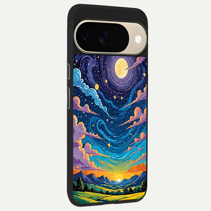  Dreamy Night Landscape back cover For Google Pixel 9 slim fit glass case with vibrant aesthetic design