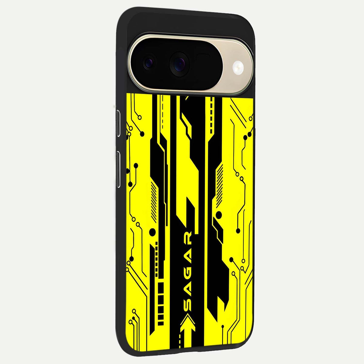  Electric Pulse CYBERPUNK Custom Name back cover For Google Pixel 9 slim fit glass case with vibrant aesthetic design