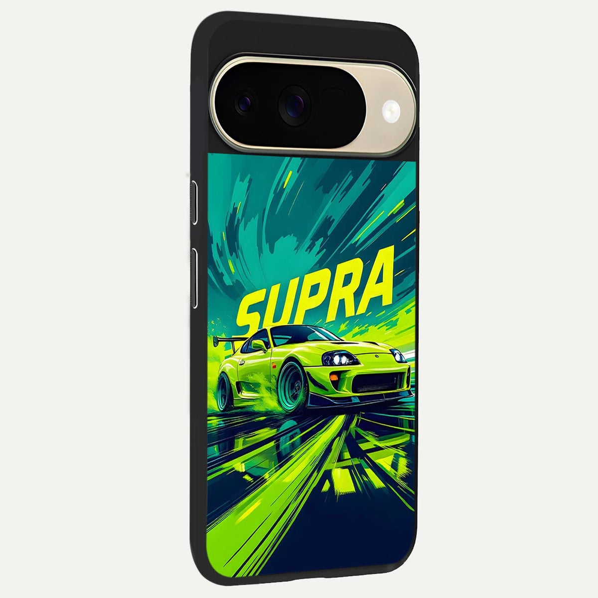  Electric Supra Thunder back cover For Google Pixel 9 slim fit glass case with vibrant aesthetic design
