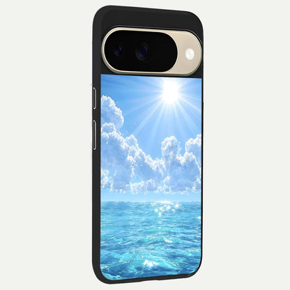  Endless Ocean Horizon back cover For Google Pixel 9 slim fit glass case with vibrant aesthetic design