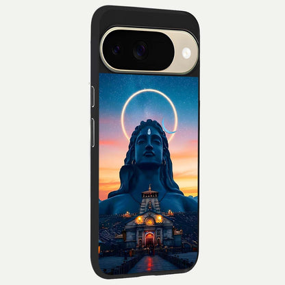  Eternal Shiva Aura back cover For Google Pixel 9 slim fit glass case with vibrant aesthetic design
