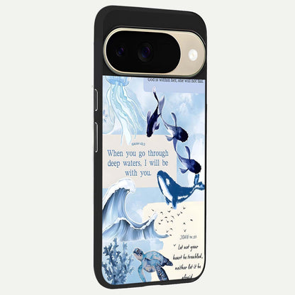  Faithful Ocean Promise back cover For Google Pixel 9 slim fit glass case with vibrant aesthetic design