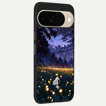  Firefly Meadow Magic back cover For Google Pixel 9 slim fit glass case with vibrant aesthetic design