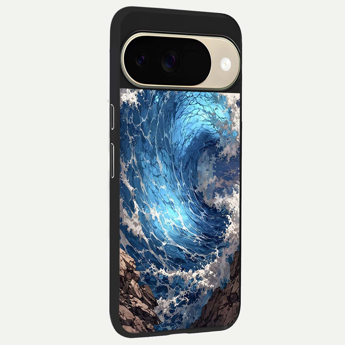  Giant Ocean Wave back cover For Google Pixel 9 slim fit glass case with vibrant aesthetic design