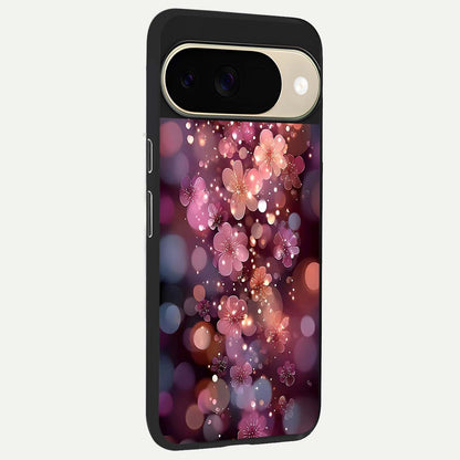  Glowing Petal Bliss back cover For Google Pixel 9 slim fit glass case with vibrant aesthetic design