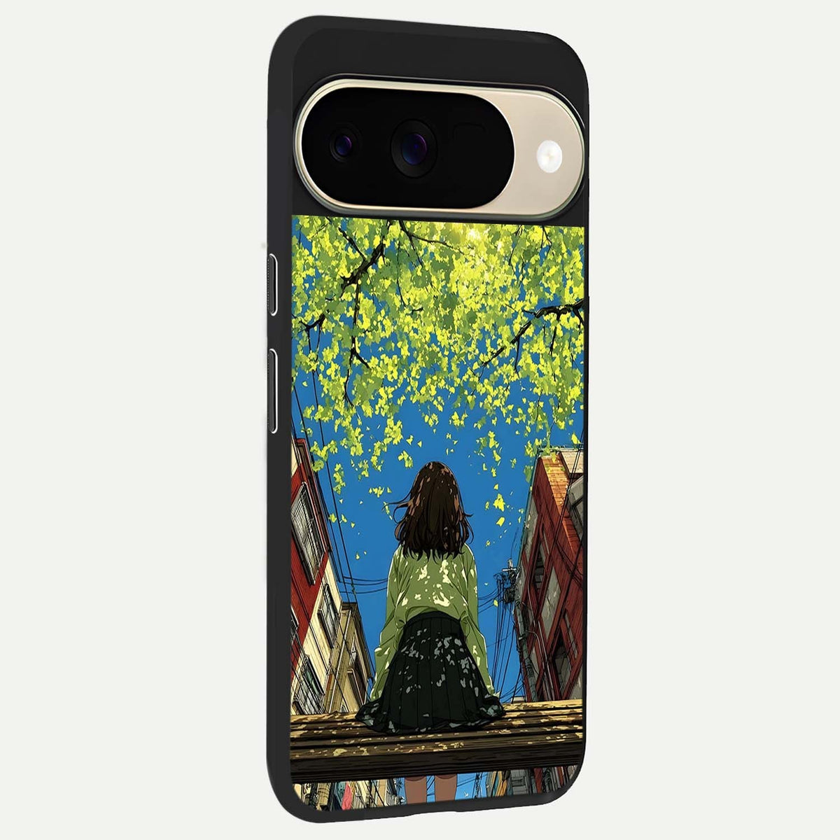  Golden Leaves Glow back cover For Google Pixel 9 slim fit glass case with vibrant aesthetic design