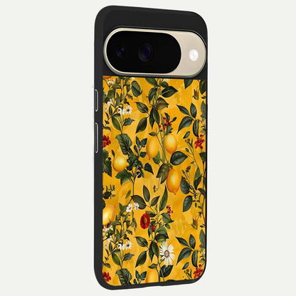  Golden Lemon Field back cover For Google Pixel 9 slim fit glass case with vibrant aesthetic design