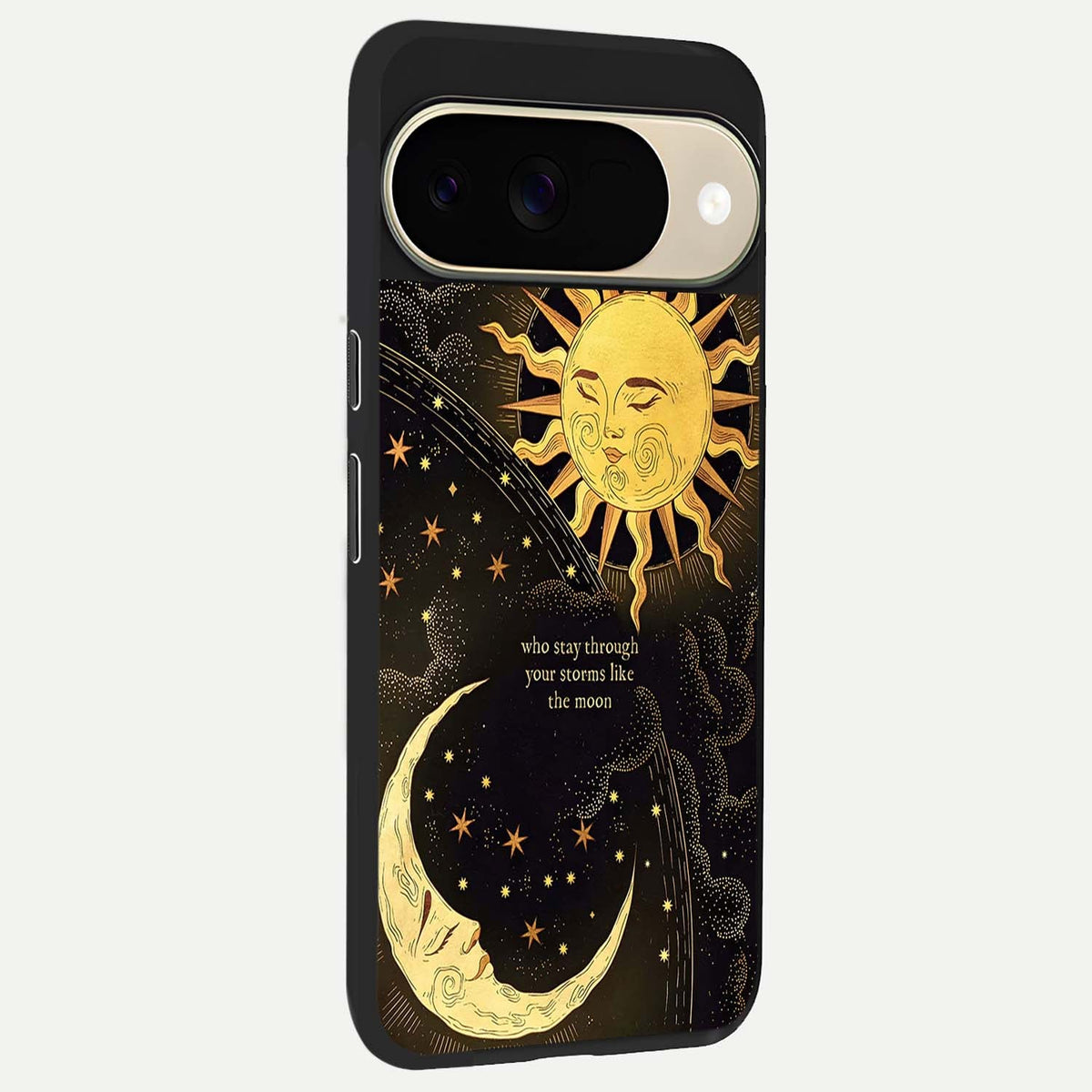  Golden Lunar Love back cover For Google Pixel 9 slim fit glass case with vibrant aesthetic design
