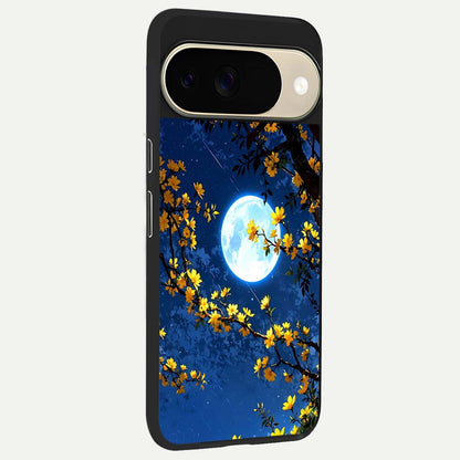  Golden Night Glow back cover For Google Pixel 9 slim fit glass case with vibrant aesthetic design