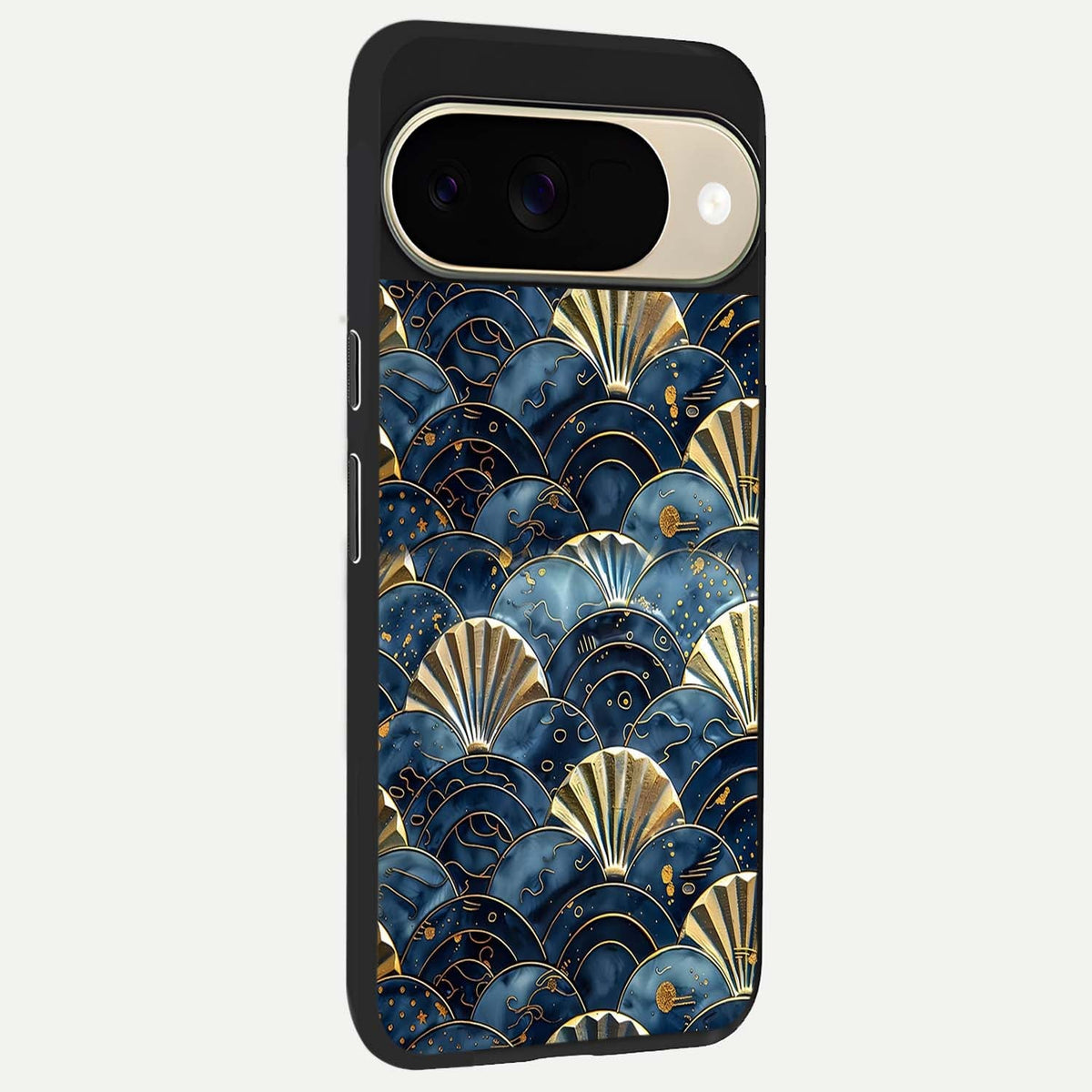  Golden Wave Luxe back cover For Google Pixel 9 slim fit glass case with vibrant aesthetic design