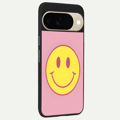  Happy Pink Mood back cover For Google Pixel 9 slim fit glass case with vibrant aesthetic design