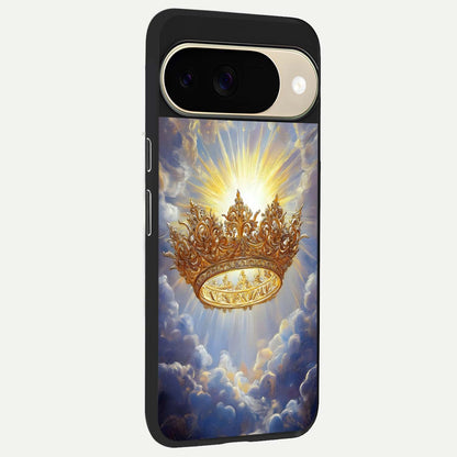  Heavenly Crown Light back cover For Google Pixel 9 slim fit glass case with vibrant aesthetic design