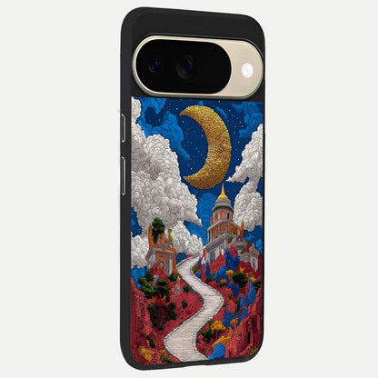 Heavenly Moon Path back cover For Google Pixel 9 slim fit glass case with vibrant aesthetic design